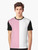 Half pink and white minimalist graphic t-shirt - Men