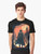 Bloodborne Hunter Eldritch Horror Graphic T-Shirt featuring a dark and ominous design with a hunter, red moon, flames, and Lovecraftian elements. - Men