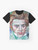 Soren Kierkegaard watercolor portrait graphic t-shirt - Flat lay
