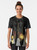 Spooky ghost parade graphic t-shirt with full moon, haunted forest, and glowing lanterns - Women