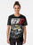 Graphic t-shirt featuring Initial D anime characters and cars including the Toyota AE86 and Mazda FD RX-7 in a drift racing scene. - Women