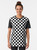 Black and white checkered graphic design t-shirt - Women