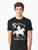 A white graphic t-shirt featuring a cowboy riding a horse against the backdrop of the Santa Fe, New Mexico landscape. - Men