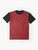 Vibrant red leopard print graphic t-shirt - Flat lay
