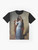 Graphic t-shirt featuring the famous painting "The Kiss" by Italian artist Francesco Hayez - Flat lay