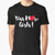 White graphic t-shirt with "Kiss More Girls" lesbian pride design