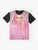 Jeffree Star graphic t-shirt featuring the brand's iconic logo and makeup products - Flat lay