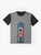 British Guardsman Graphic T-Shirt featuring a soldier wearing a bearskin hat and standing in a sentry box in front of Buckingham Palace, London, UK. - Flat lay