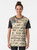 Graphic t-shirt featuring an intricate illuminated manuscript design with religious art and gothic style - Women