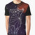Graphic t-shirt featuring a watercolor-style illustration of a fox surrounded by stars, planets, and cosmic elements in a galaxy-inspired design.