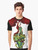 A red tree graphic design on a t-shirt against a natural, botanical background. - Men