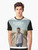 Kendji Girac, a French singer of Gitano origin, featured on a graphic t-shirt design. - Men