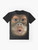 Chimpanzee or chimp face graphic on a funny t-shirt - Flat lay