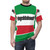 Mockup of a t-shirt featuring an Italian flag design and the phrase "Fuhgeddaboudit" - men front