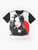 A stylish graphic t-shirt featuring a Japanese punk girl design with elements of Japanese culture and anime. - Flat lay