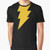 Adam Shazam Black Graphic T-Shirt, DC Comics Superhero Tee