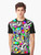 Retro TV static pattern graphic t-shirt with abstract geometric design - Men
