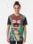 Pepe the King Prawn from the Muppets in a colorful fan art graphic design on a t-shirt - Women