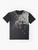 Black and holographic sparkle graphic t-shirt with a modern and trendy design - Flat lay