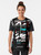 Cyberpunk-inspired techwear graphic t-shirt with futuristic ALPHA CODE design - Women