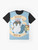 Adorable chibi illustration of Dodogama, the "Best Boi" from Monster Hunter World, on a graphic t-shirt design. - Flat lay
