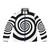 Hypnotic black and white swirl puffer jacket with a psychedelic, mesmerizing design