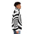 Hypnotic black and white swirl puffer jacket with a psychedelic, mesmerizing design - men side right