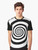 Black and white hypnotic spiral graphic t-shirt - Men