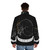 Trash Blessings Puffer Jacket with coyote talisman design, a punk-inspired survival gear - men back