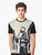 Banksy-inspired graffiti design with a punk mother and anarchist flag on a beige and white background. - Men