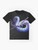 Ghost Leviathan from the video game Subnautica featured on a graphic t-shirt design. - Flat lay