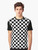 Minimalist black and white checkerboard graphic t-shirt - Men