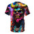 Neon graffiti pirate t-shirt with a spooky, demonic design - Back