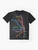 Chicago Train Transit Map Graphic T-Shirt featuring a map of the Chicago Transit Authority (CTA) train lines and stations - Flat lay