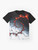Burning Fractal Graphic T-Shirt with Spiral and Fibonacci Design - Flat lay