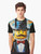 A colorful and funky graphic t-shirt featuring a lego tycoon or brick magnate character. - Men