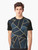 Navy blue graphic t-shirt with geometric and mosaic design - Men