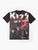 KISS band members performing on stage with the God of Thunder graphic design - Flat lay