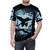 A vibrant, full-color illustration of the feathered dinosaur Microraptor on a t-shirt - men front
