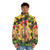 Hyacinth Bucket-inspired puffer jacket with a bouquet design - men front