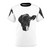 Stylish black and white all-over print t-shirt with animal rights and vegan messaging