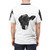 Stylish black and white all-over print t-shirt with animal rights and vegan messaging - men back