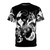 Inverted T-shirt featuring supernatural Japanese folklore characters Nekomata and Kitsune