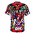 Retro-style t-shirt featuring Friday Night Funkin' characters in a pixelated design - Back