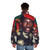 Portrait of Thomas Sankara on a black puffer jacket - men back