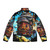 Howls Painting Puffer Jacket featuring 8-bit inspired Studio Ghibli anime art - Back