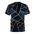 Navy blue t-shirt with abstract geometric design