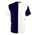 Navy blue and white half and half t-shirt with nautical stripes and a casual, preppy design - Back