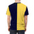 Navy blue and yellow half and half t-shirt design - men back