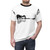 Artistic nature guitar t-shirt with minimalist landscape design - men front